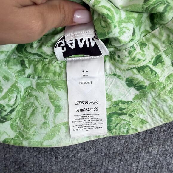 Ganni Bucket Hat XS/S Printed Cotton Poplin Bucket in Green Floral Canvas Summer main image 4